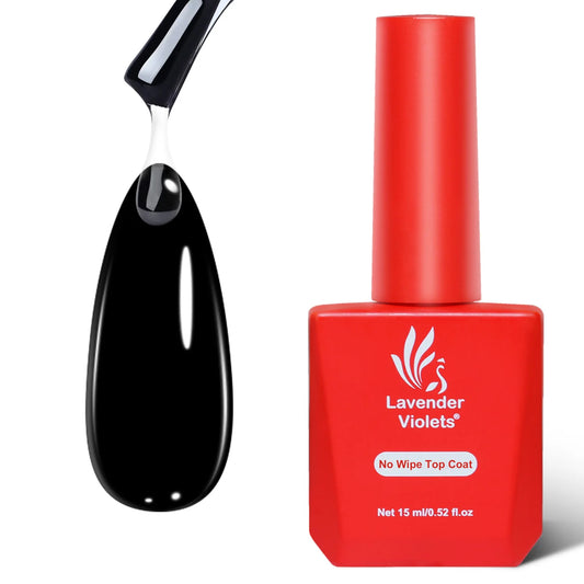 15ml No Wipe Glossy Gel Nail Polish Top Coat, High Glossy Soak Off Gel Nail Polish Need Cured for Home Salon Manicure Pedicure