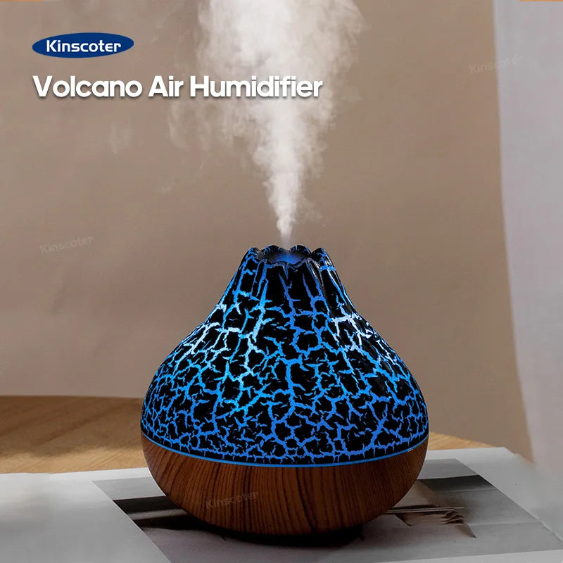 Showlu Smart Kinscoter 300ml ultrasonic humidifier emitting mist in a modern home setting.