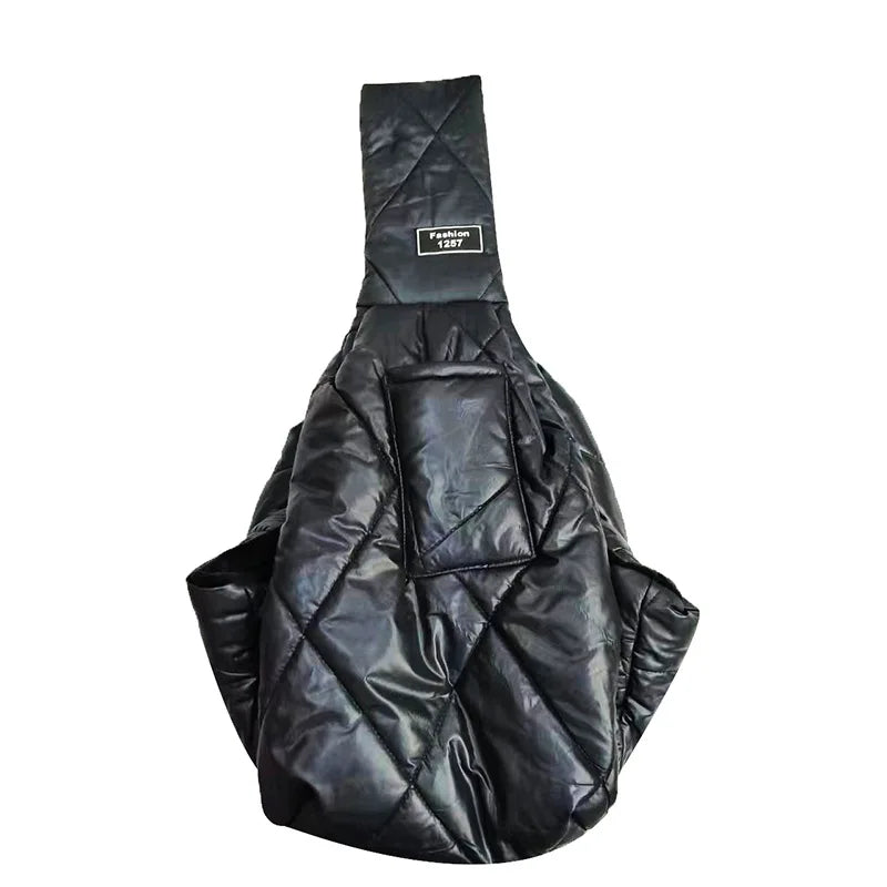 Showlu Fashion ZHUOJI leather pet sling carrier with adjustable strap for hands-free dog and cat travel in a sleek design.