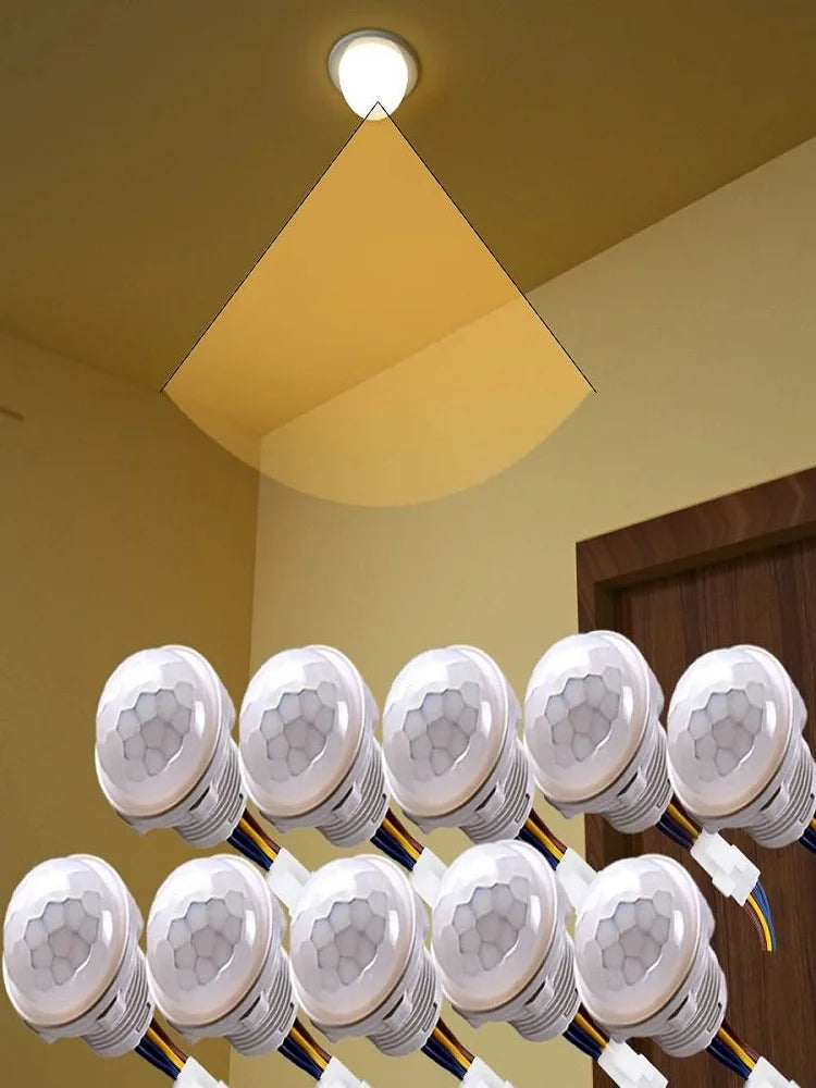 Showlu Smart General automatic motion sensor light switch module showing a compact device with sensor and wiring for easy installation.