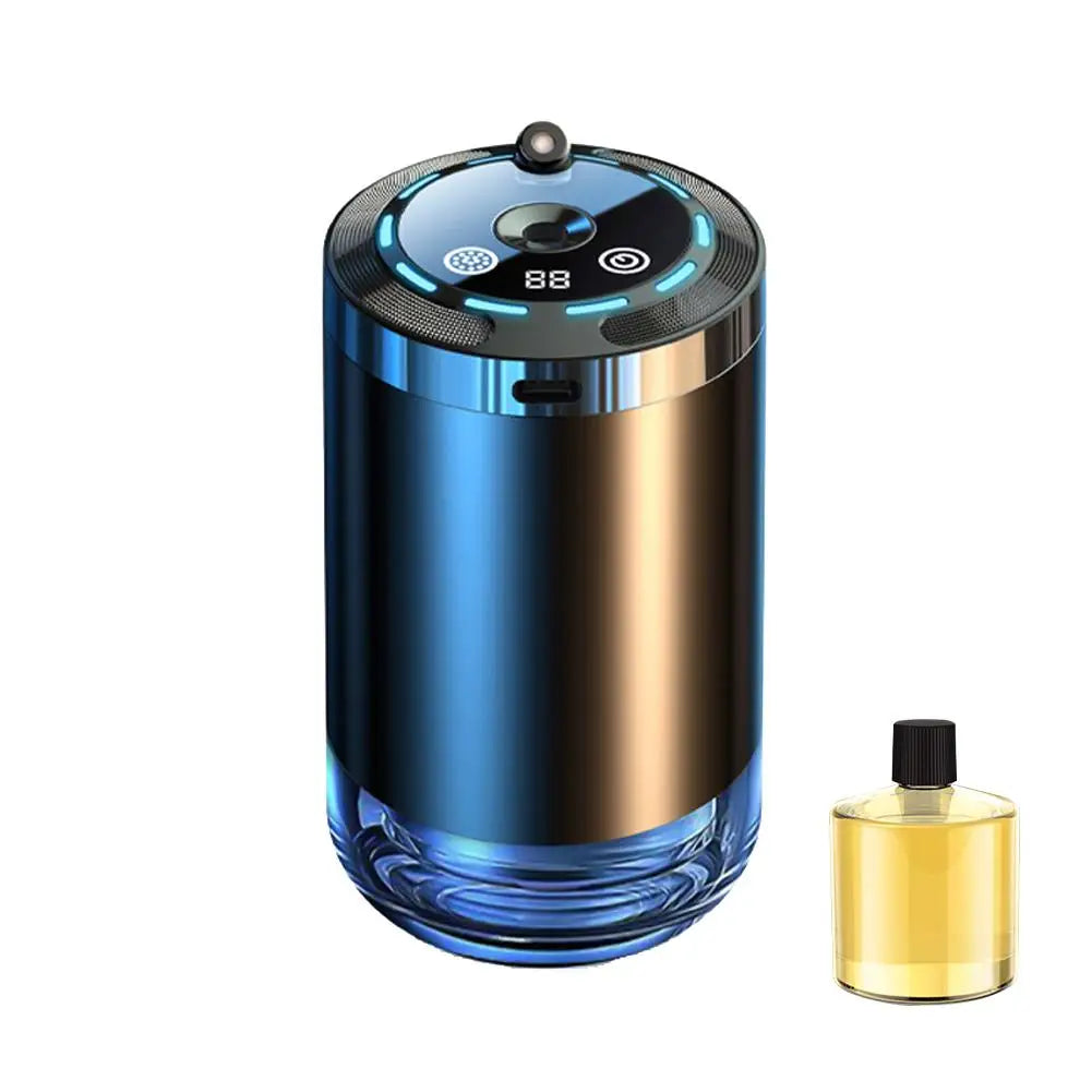 Car diffuser humidifier with 5 modes from Xyzplus, showing a sleek portable aromatherapy diffuser for car, home, or office use.