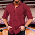 Polka Dot Summer Printed Shirt Men's Short Sleeve Comfortable Collar Button Shirt Hawaii Party Casual Men's Top