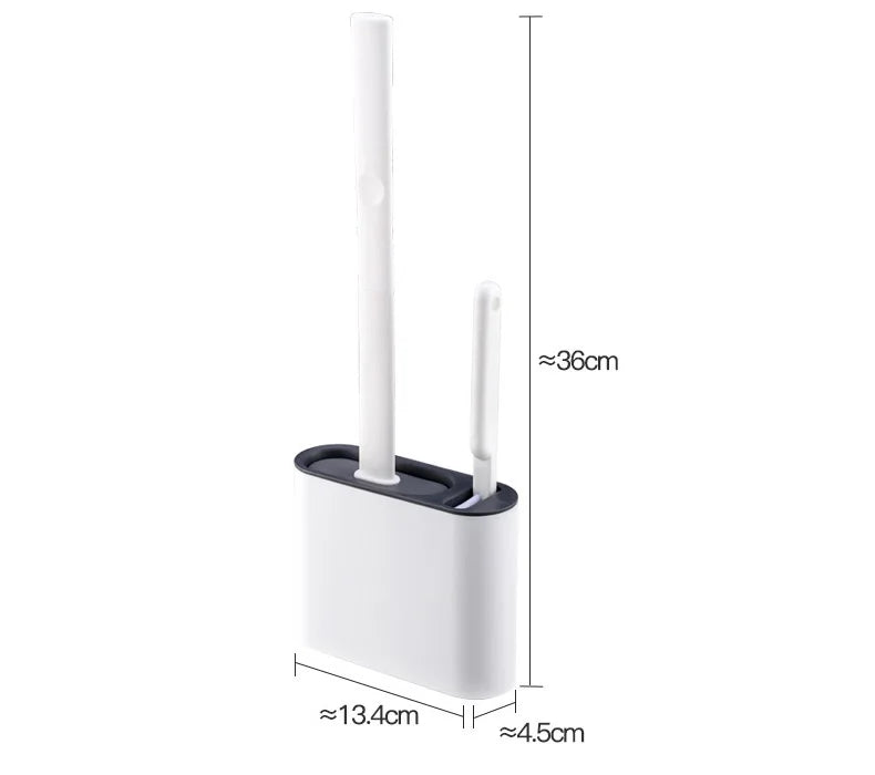 Silicone toilet brush with holder from Showlu Smart General, featuring a sleek design and durable cleaning bristles.
