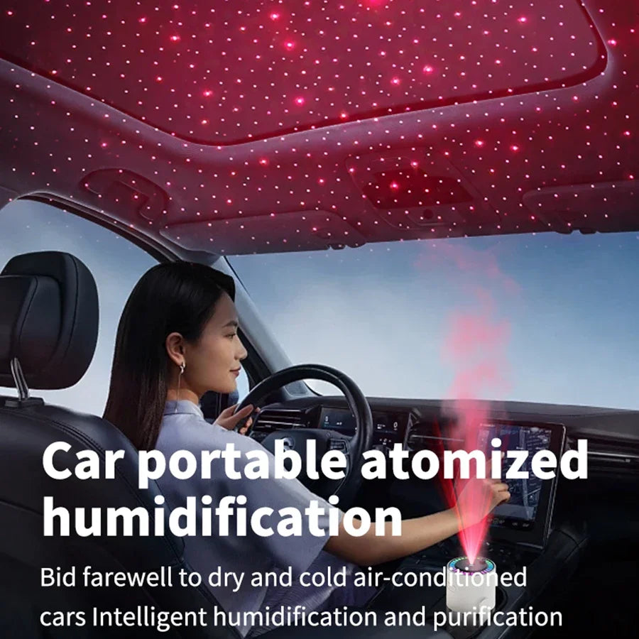280ml Air Humidifier Desktop Humidifier with Projector & Light Adjustable Angle Cool Mist Humidifier Auto Off for Home Office
