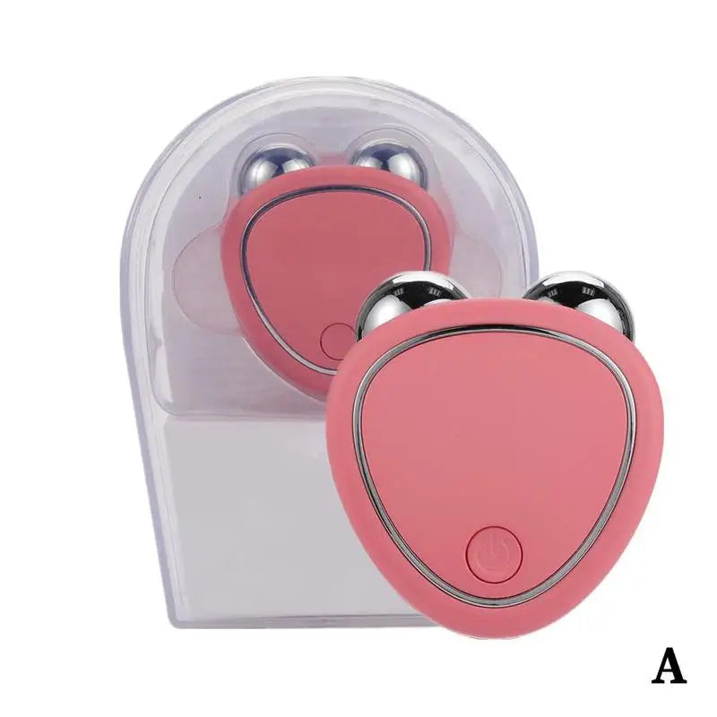 Eelhoe portable EMS micro-current facial roller massager for skin lifting, showing the compact device with metal roller head.
