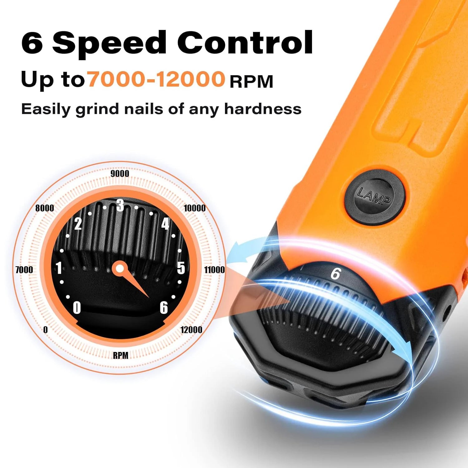 Showlu Fashion 6-speed dog nail grinder with quiet, rechargeable electric trimmer for painless pet paw grooming.