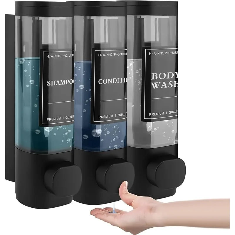 Showlu Smart General wall-mounted laundry detergent dispenser with clear container and dispensing spout for convenient use