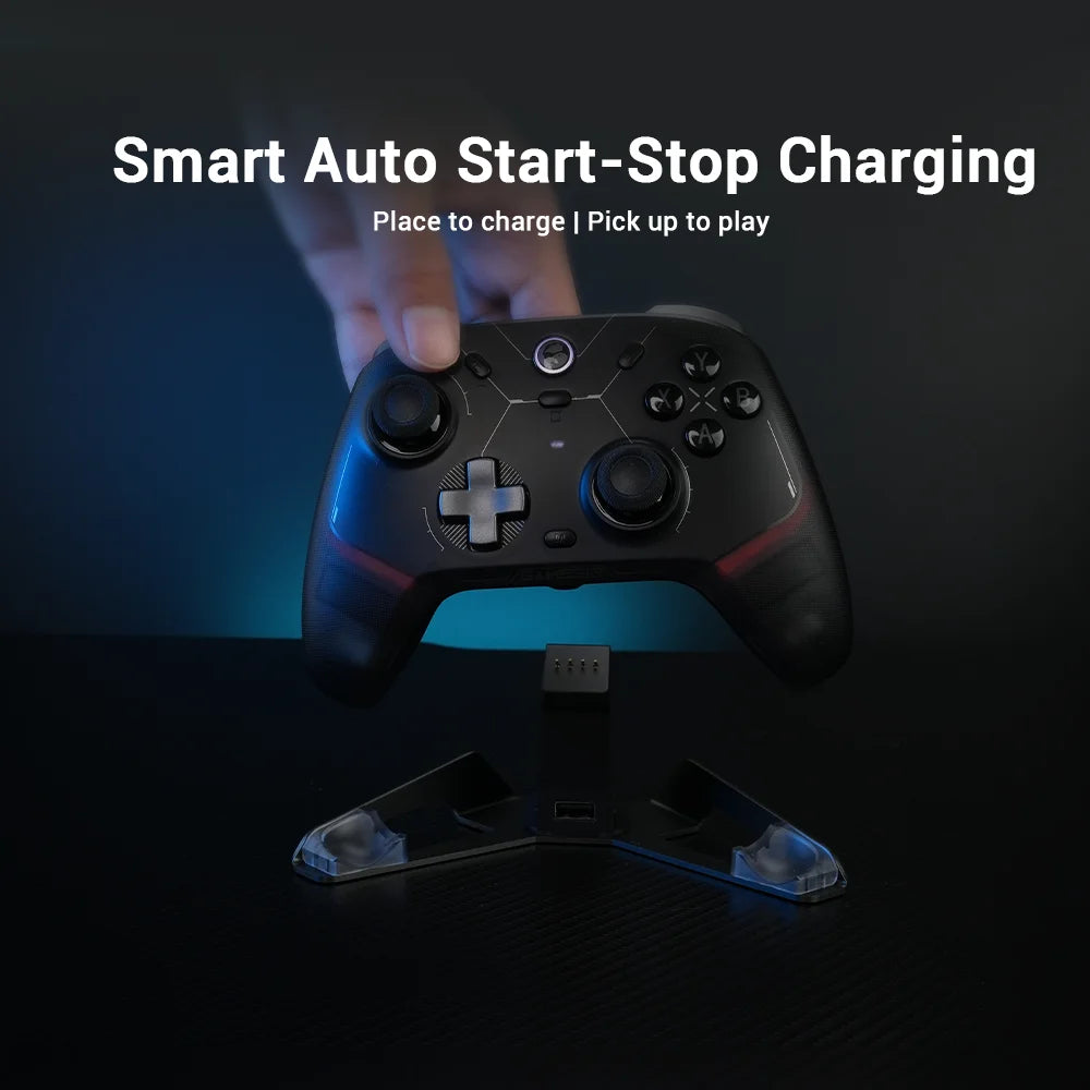 Showlu Smart General GameSir RGB controller charging dock stand with LED lighting and multiple controller slots for gaming accessories.