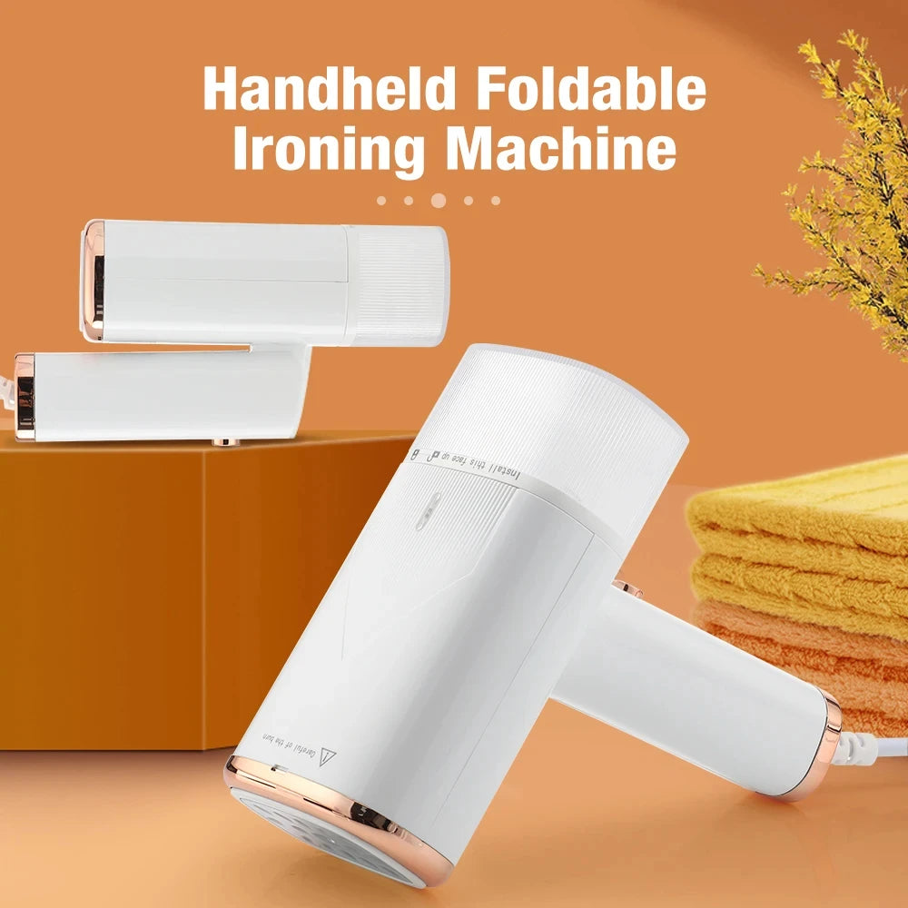 Showlu Smart General HOMEFISH 1000W portable foldable garment steamer with water tank and handle, ready for steaming clothes.