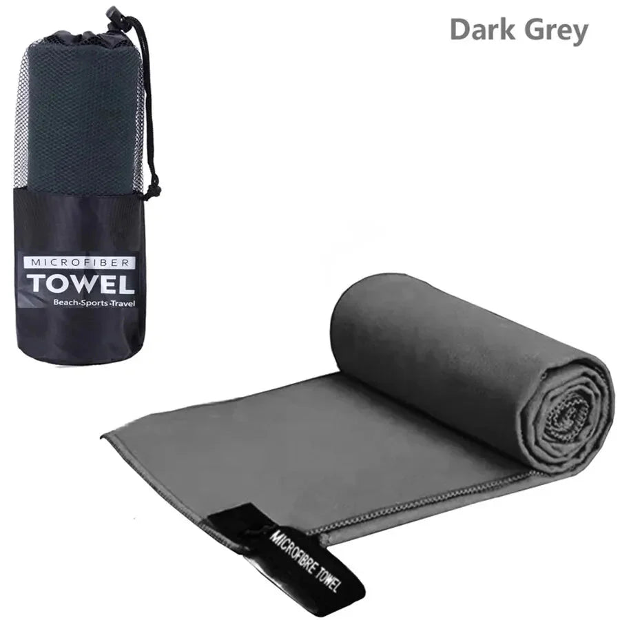 SHOWLU Quick-Dry Microfiber Sports Towel for gym, yoga, and camping, shown folded with soft, lightweight fabric and vibrant color