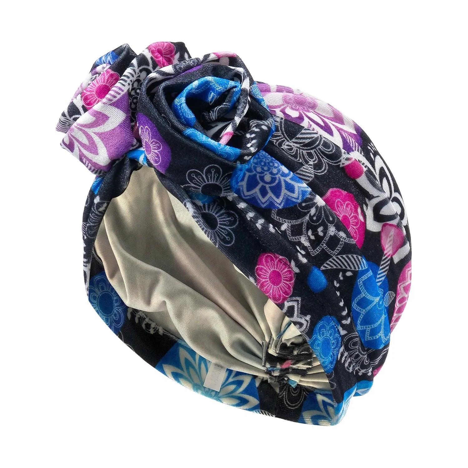 SHOWLU Women's Bohemia printed turban hat with floral Muslim hijab cap, stylish and comfortable headwear for women.
