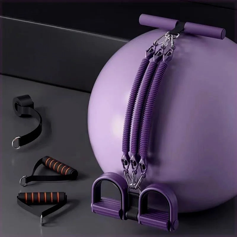 Showlu Pedal Tension Rope with handles, a multi-functional abdominal resistance band used for core workouts and muscle toning.