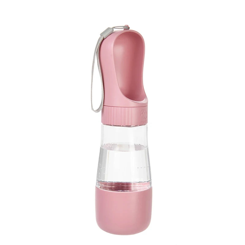 Showlu Smart General pet portable water bottle with a transparent container and built-in water dispenser for pets on the go