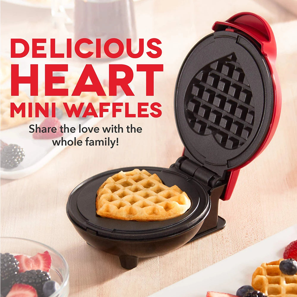 Showlu Smart General mini electric waffle maker with non-stick surface and compact design, 350W for quick, easy waffle cooking.