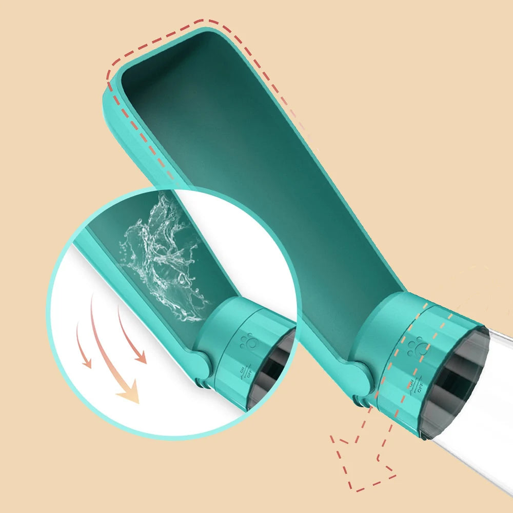 Holapet portable dog water bottle with high capacity, leak-proof pet bowl, compact design for easy hydration during walks.