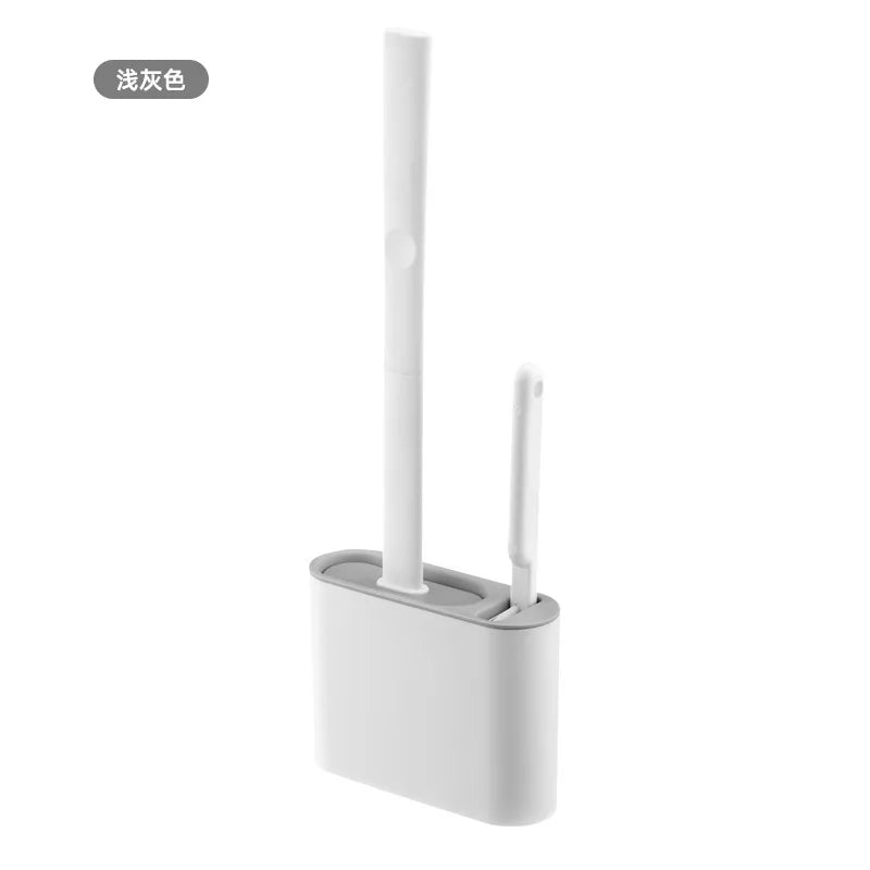 Silicone toilet brush with holder from Showlu Smart General, featuring a sleek design and durable cleaning bristles.