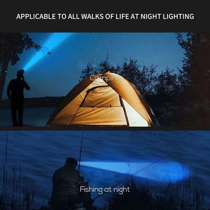USB rechargeable Showlu Fashion Store 5LED headlamp with built-in battery, portable camping and fishing headlight for outdoor work