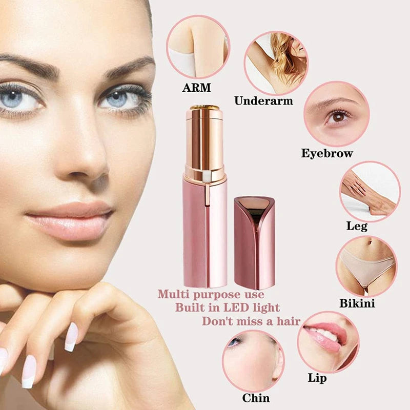 Showlu Smart General portable rechargeable women's facial hair remover with compact design and gentle hair removal technology.