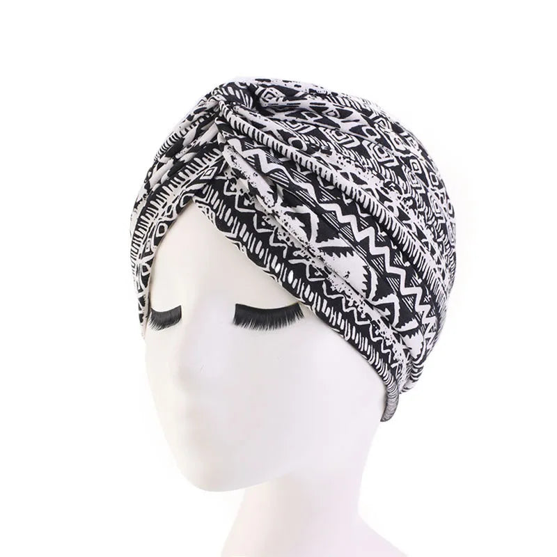 New Women Soft Floral Print Cotton Women Turban hats Fashion Banadans Cancer Headwrap Chemo Cap Head Wrap Hair Accessories SHOWLU FASHION STORE