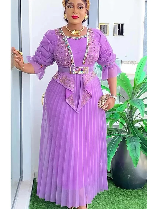African Party Dresses for Women New Fashion Dashiki Ankara Wedding Evening Gown Elegant Turkey Muslim Maxi Dress