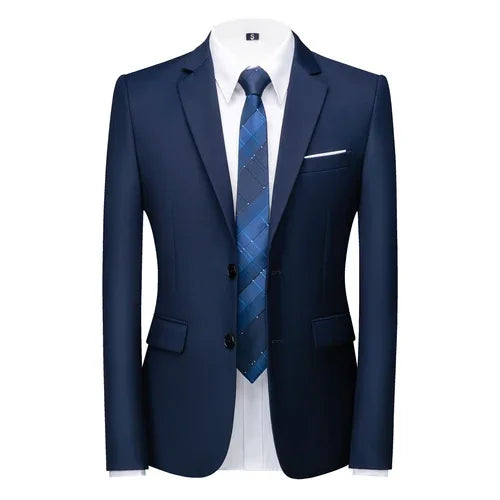 Men's slim fit 16 colors suit jacket by Showlu Fashion, formal business blazer with casual style in big sizes, 6XL.