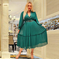 African Dresses For Women Summer Autumn Africa Clothing Long Sleeve Lace Sexy V-Neck Slim Dress Office Lady Party Lace Dress