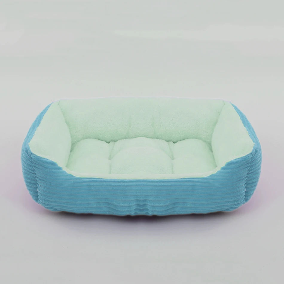 Showlu Fashion square plush calming dog bed with waterproof Oxford fabric, soft pet sofa for comfort and relaxation.