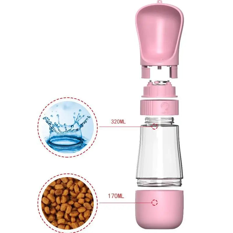 Showlu Smart General pet portable water bottle with built-in bowl and leak-proof design, ideal for outdoor walks with pets