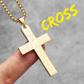 Stainless steel cross pendant necklace from Metal Town by Showlu Fashion, featuring a punk religious jewelry design.