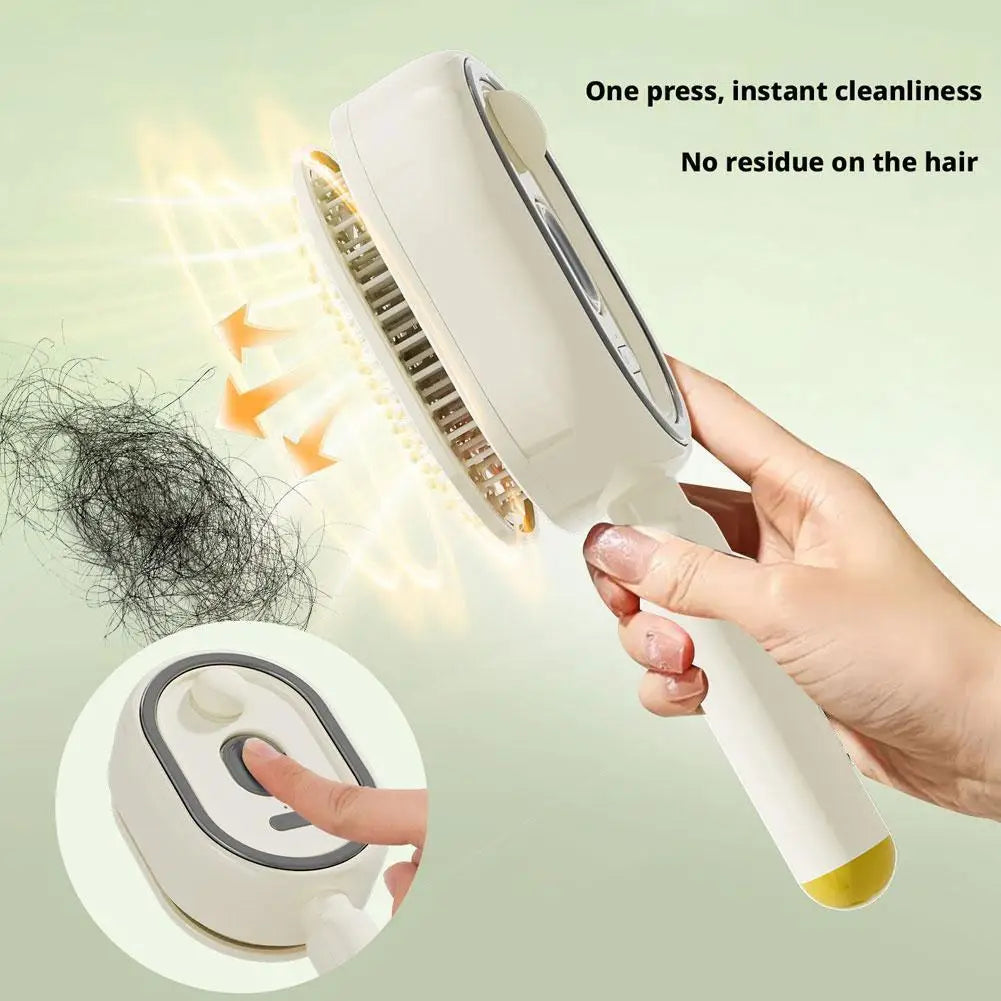 Showlu Fashion Curl Refresh Detangling Brush with anti-static SPA spray comb for women and girls, self-cleaning airbag hairbrush.