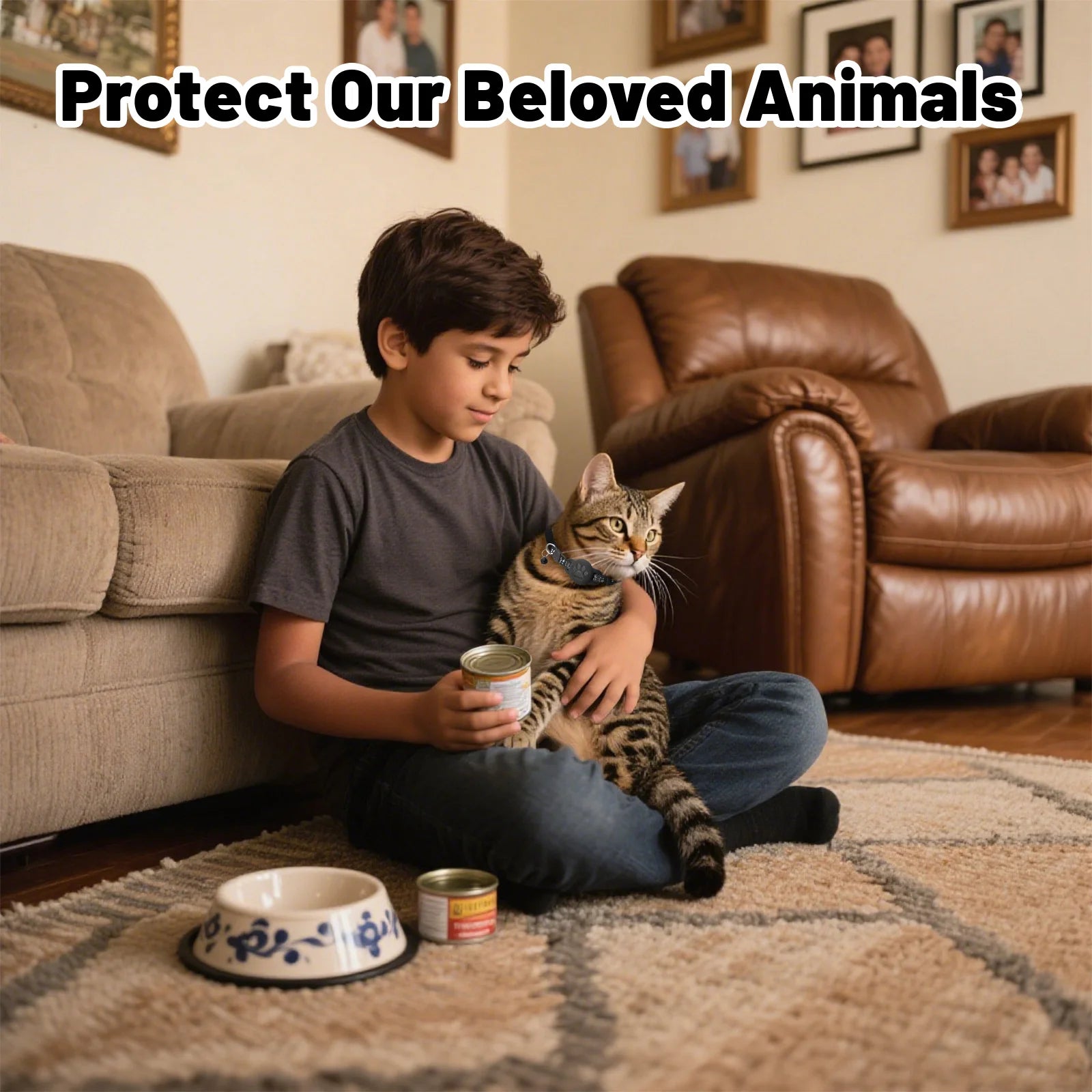 Showlu Smart General Pet GPS Tracker showing a compact device with a digital screen and a keychain attachment for pets.