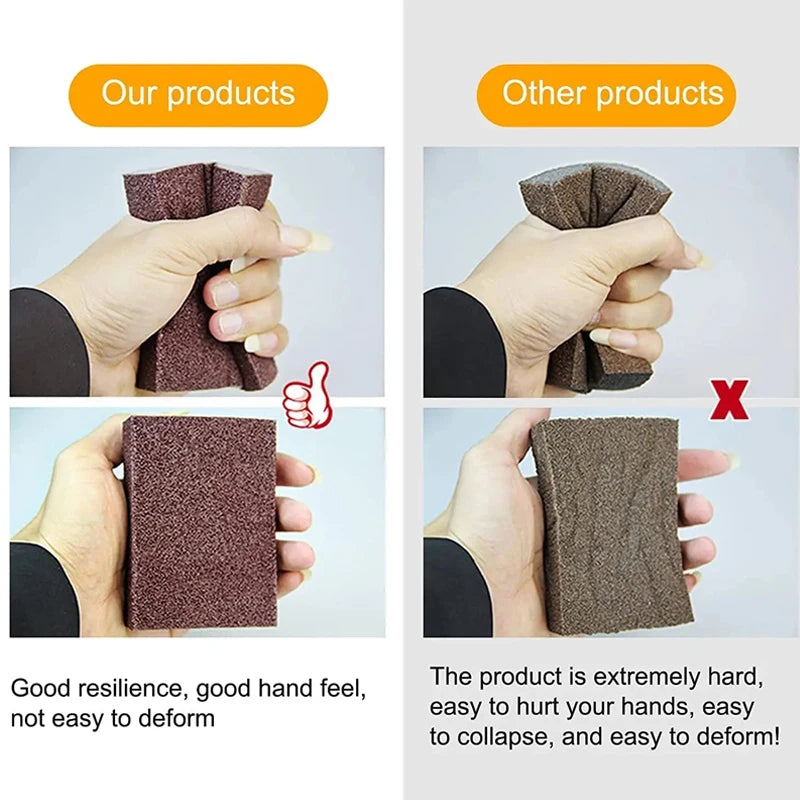 Showlu Smart General Magic Eraser Sponge Pads for cleaning, showing a close-up of the textured white sponge with scrubbing surface.