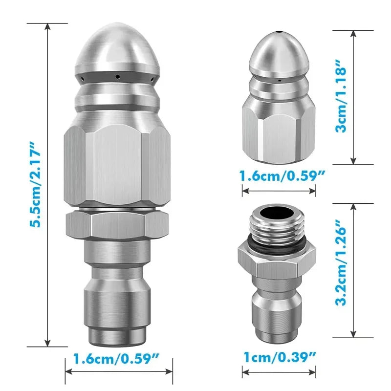 Showlu Smart General gutter cleaning pressure washer attachment with a hose connection and spray nozzle for debris removal.