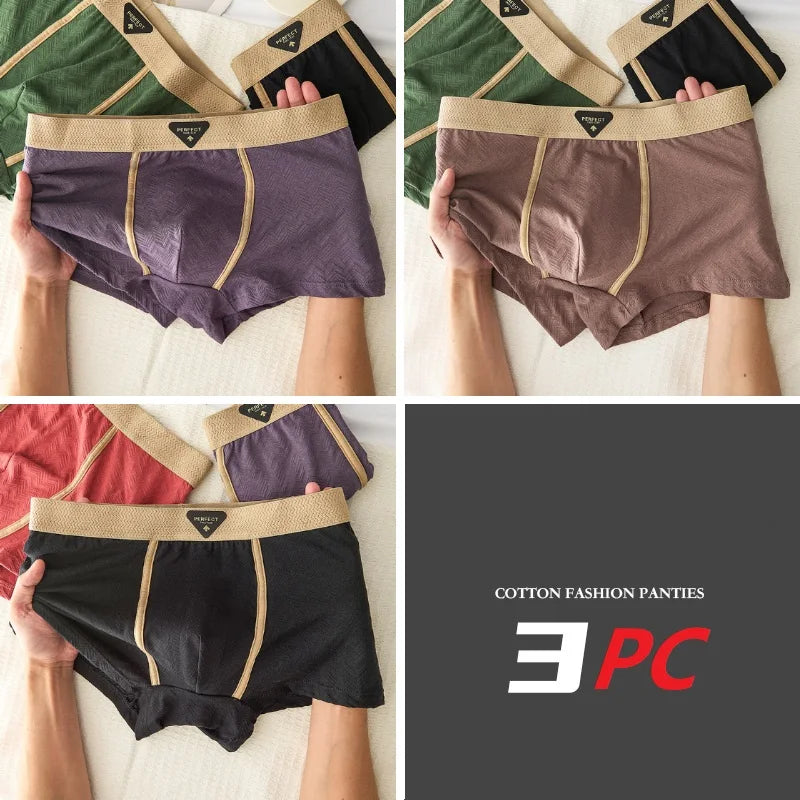 Mens cotton boxer shorts from MAIMENGGO, 3-pack antibacterial underwear, comfortable fit, soft white fabric, casual style