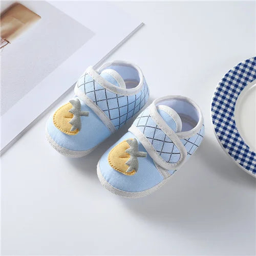 Soft cotton baby first walkers by SHOWLU FASHION STORE, newborn shoes for boys and girls with comfortable, lightweight design.