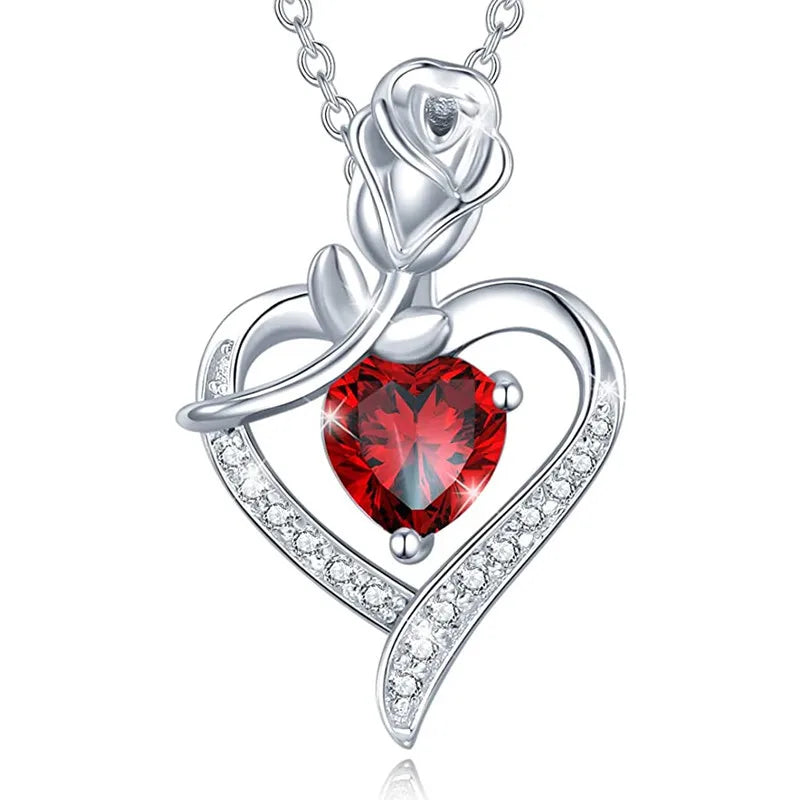 Heart-shaped pendant necklace by Showlu Fashion with hollow zinc alloy design, perfect for party jewelry and elegant style.
