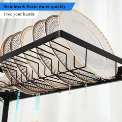 Over The Sink Dish Drying Rack XLarge 3 Tier Dish Drainers Drying Rack 31"-39.5" L x 12" W x 34"-38" H Extendable Large SHOWLU FASHION STORE