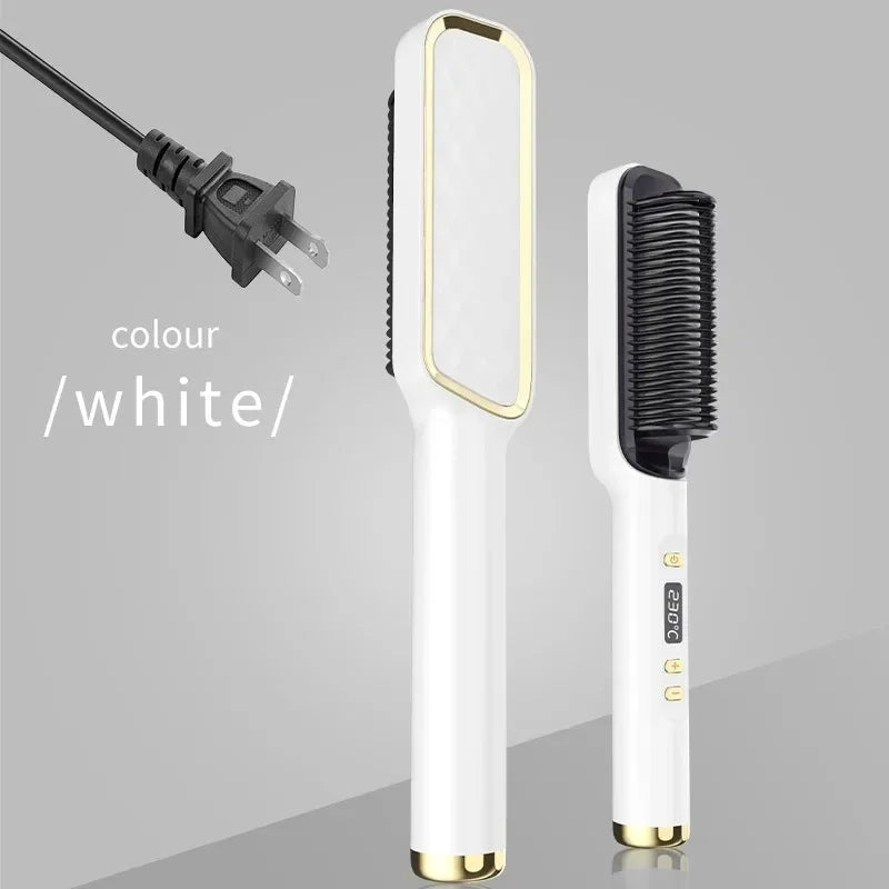 Showlu Smart General electric hair straightener comb at 220°C with fast heating, showing sleek design and adjustable heat settings.