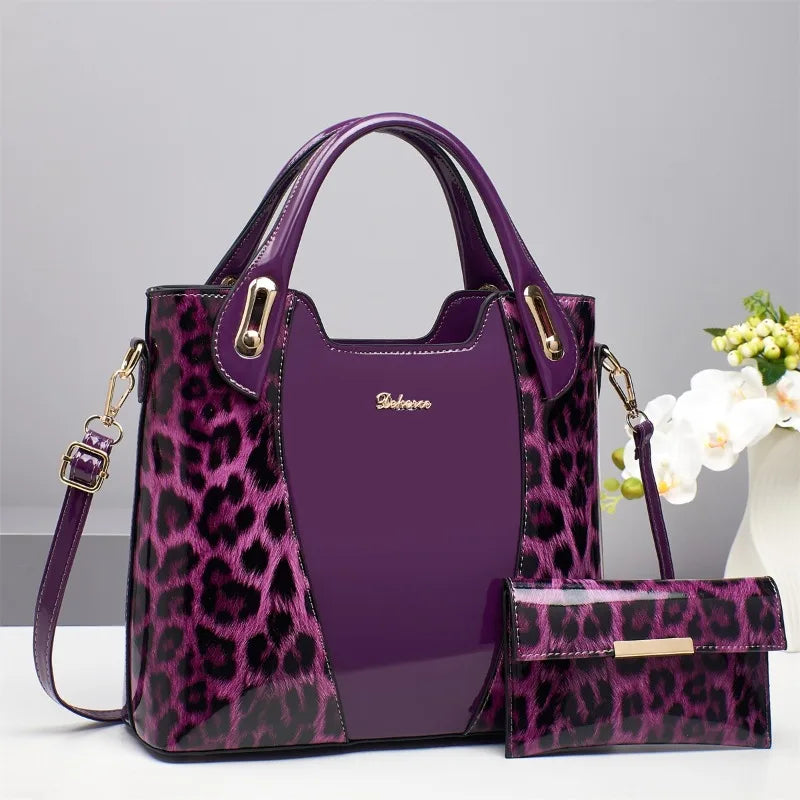 New Patent Leather Handbag Banquet Dress One-shoulder Cross-body Bags Large-capacity Female Daily Design Totes Shopping Bag