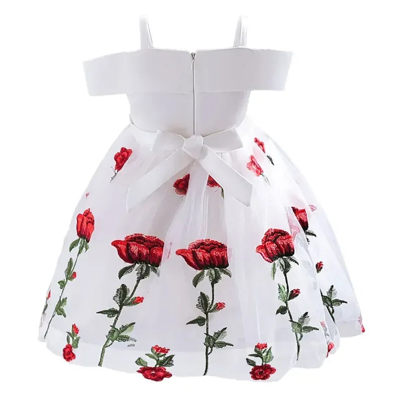 Cute sleeveless summer flower girl dress for kids by Showlu Fashion Store, perfect for weddings and formal parties for girls aged 3-10.