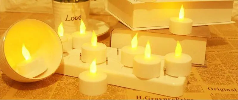 Showlu Smart General LED rechargeable candle set with flickering flame effect and realistic wax appearance.