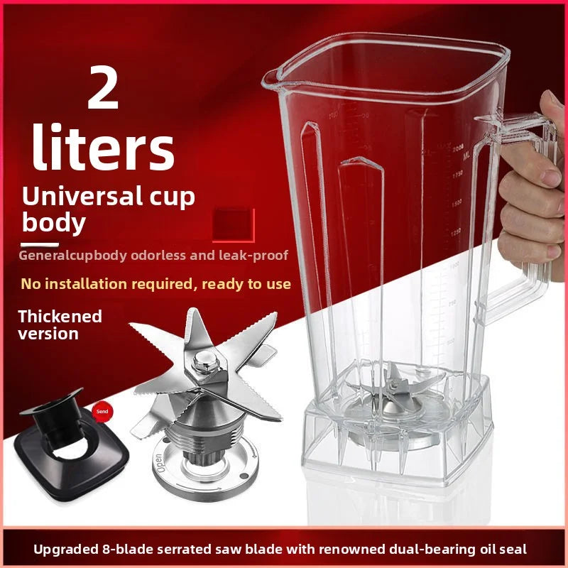 2-liter transparent silver crest blender spare jug with handle, showing clear plastic replacement cup for Showlu Fashion Store blender.