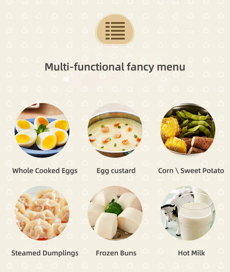 Showlu Smart Electric Egg Boiler in stainless steel, 360W, cooking 4-6 eggs with timer feature.
