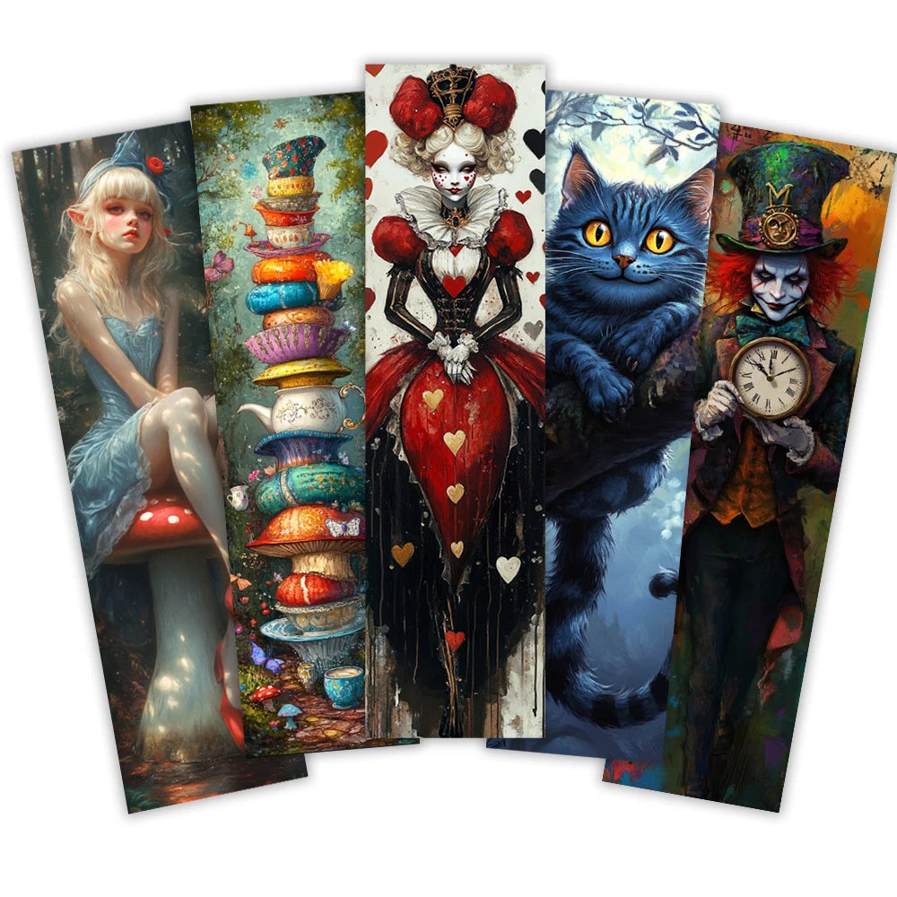 Set of 32 retro paper bookmarks featuring Halloween and Christmas designs by Showlu Fashion for festive reading accessories.