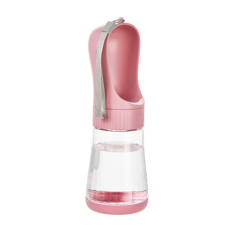Showlu Smart General pet portable water bottle with built-in bowl for easy hydration on the go, shown in a close-up image.