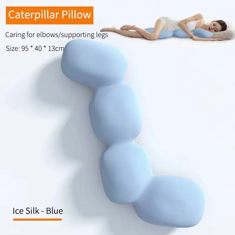 Showlu Memory Foam Body Pillow with ice silk cover, orthopedic cushion ideal for pregnancy comfort and support.
