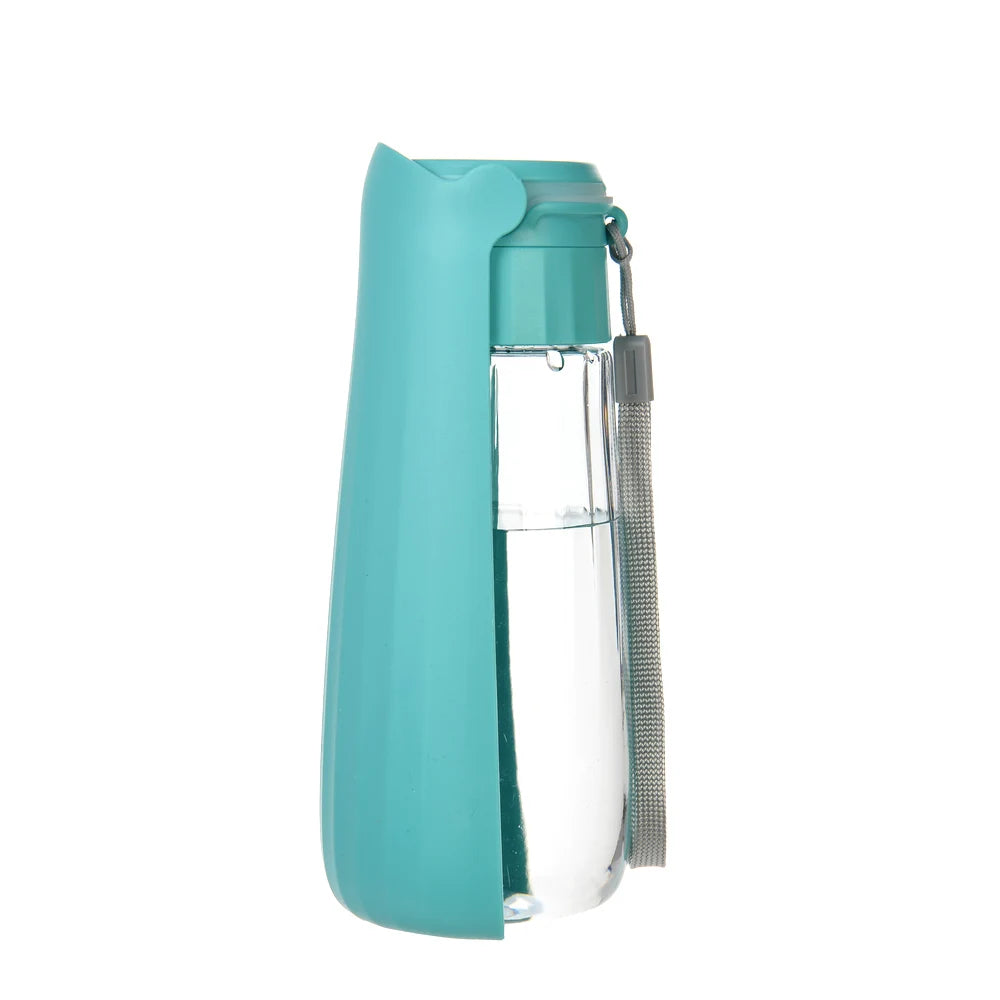 Holapet portable dog water bottle with 550ml capacity and leakproof travel bowl, shown in a compact, travel-ready design.