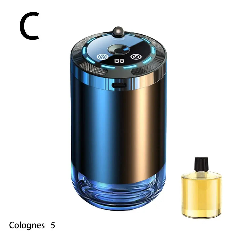 Car diffuser humidifier with five modes, aromatherapy feature, and air freshener for car, home, or office use.