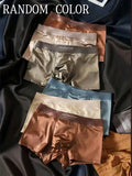 Showlu men's ice silk boxer shorts featuring breathable satin stretch fabric and a smooth, comfortable fit.