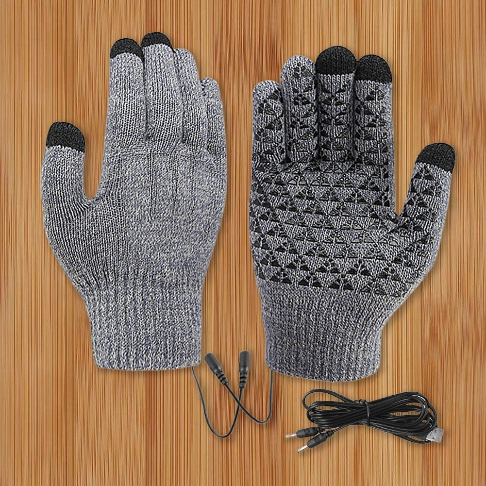 Showlu Smart General USB heated winter gloves with touchscreen capability, thermal cycling gloves for cold weather warmth